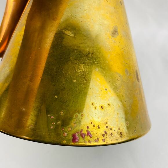 Vintage Handmade Brass & Copper Christmas Angel Taper Candlestick Holder Mexico - Picture 5 of 9